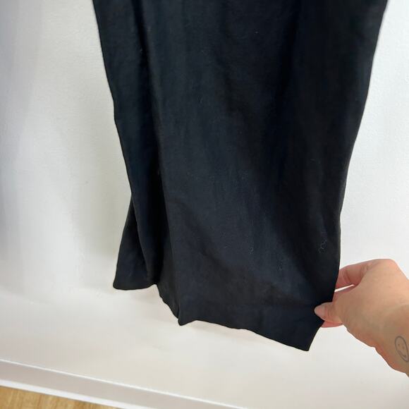 H&M Black Square Neck Belted Sleeveless Wide Leg Linen Blend Jumpsuit Small - Picture 6 of 10